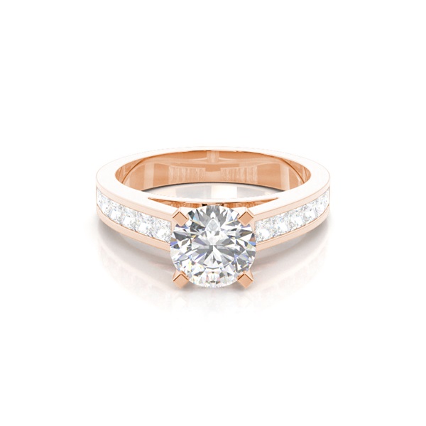 4 Prong Setting Large Side Stone Engagement Ring