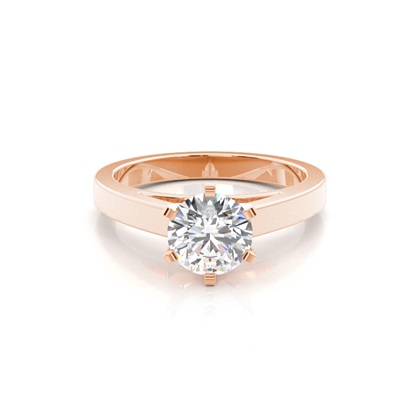 Rose Gold Solitaire Diamond Rings