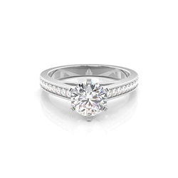 6 Prong Setting Medium Side Stone Engagement Ring