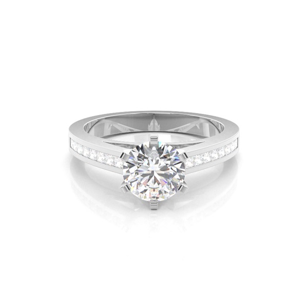 6 Prong Setting Medium Side Stone Engagement Ring
