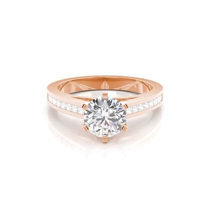 Rose Gold Side Stone Diamond Rings