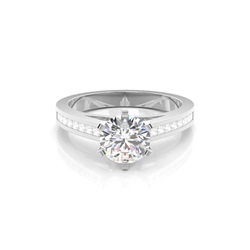 6 Prong Setting Medium Side Stone Engagement Ring