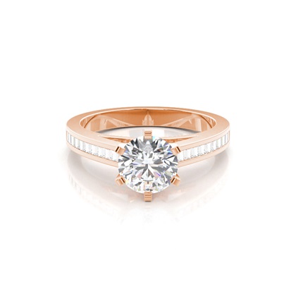 Rose Gold Side Stone Diamond Rings