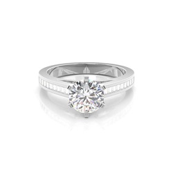 6 Prong Setting Medium Side Stone Engagement Ring