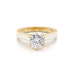 6 Prong Setting Medium Side Stone Engagement Ring