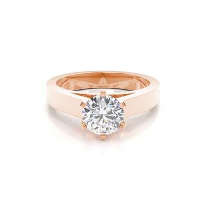 Rose Gold Solitaire Diamond Engagement Rings