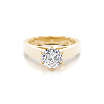 Yellow Gold Solitaire Diamond Engagement Rings