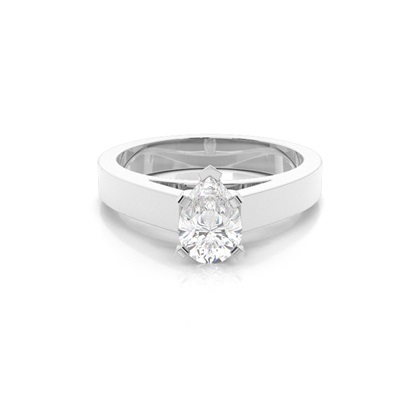 Pear Solitaire Diamond Rings