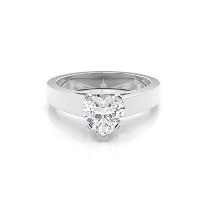 Heart Solitaire Diamond Rings