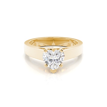 Yellow Gold Solitaire Diamond Rings 