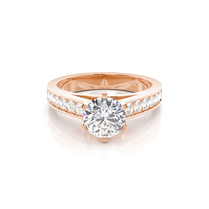 Rose Gold Side Stone Diamond Rings