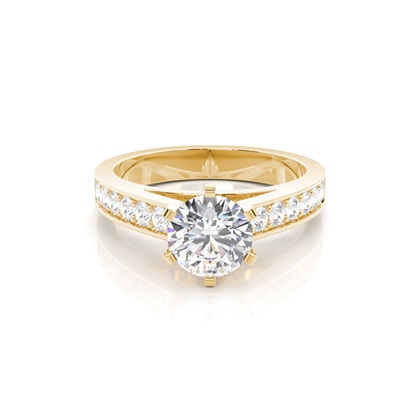 Yellow Gold Side Stone Diamond Rings