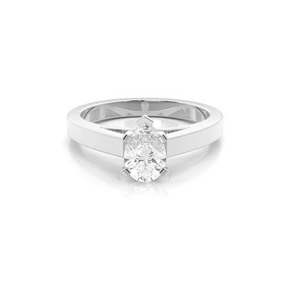 Pear Solitaire Diamond Rings