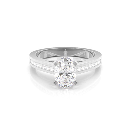 Oval Side Stone Diamond Rings