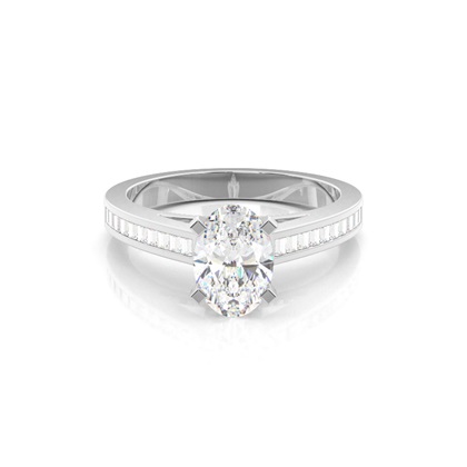 Oval Side Stone Diamond Rings