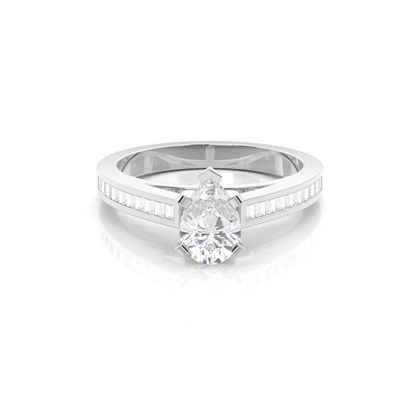Pear Side Stone Diamond Rings