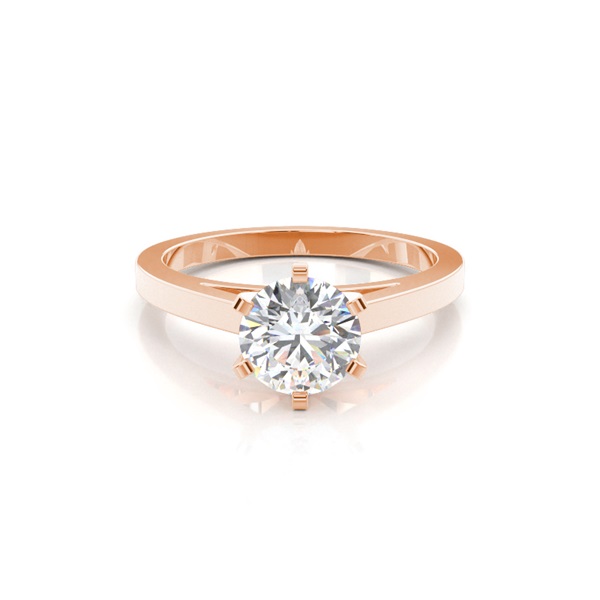 6 Prong Setting Thin Engagement Ring