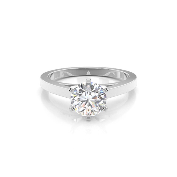 6 Prong Setting Thin Engagement Ring