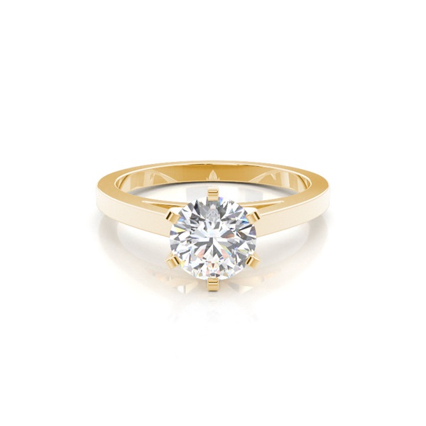 6 Prong Setting Thin Engagement Ring