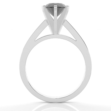 6 Prong Setting Thin Engagement Black Diamond Ring