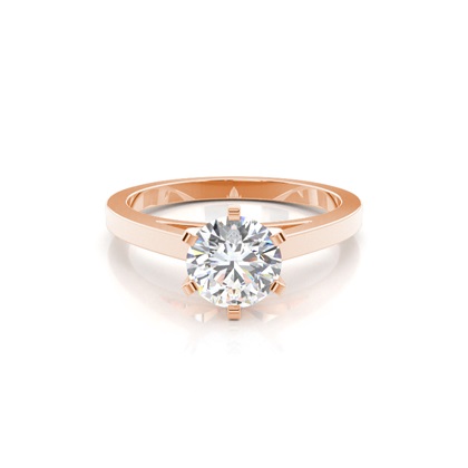 Rose Gold Solitaire Diamond Rings