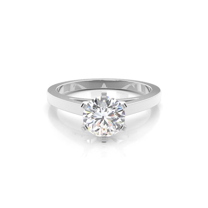 6 Prong Setting Thin Engagement Ring