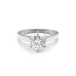 Dünner Diamant Verlobungsring in einer Krappenfassung