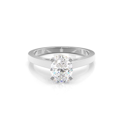 Oval Solitaire Diamond Rings