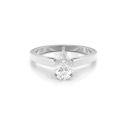 Pear Solitaire Diamond Rings
