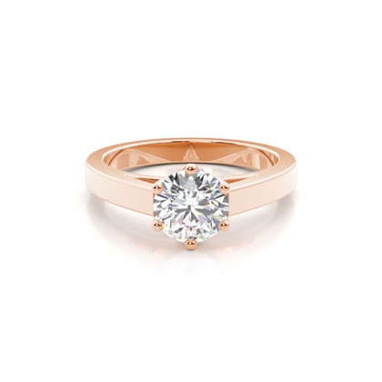 Rose Gold Solitaire Diamond Rings