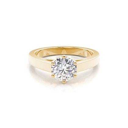 Yellow Gold Solitaire Diamond Rings 