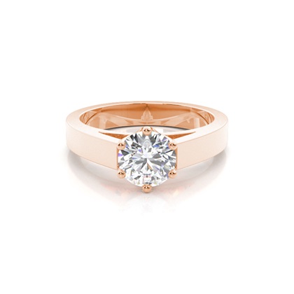 Rose Gold Solitaire Diamond Engagement Rings
