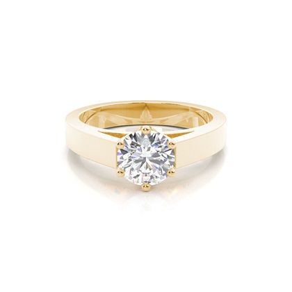 Yellow Gold Solitaire Diamond Engagement Rings