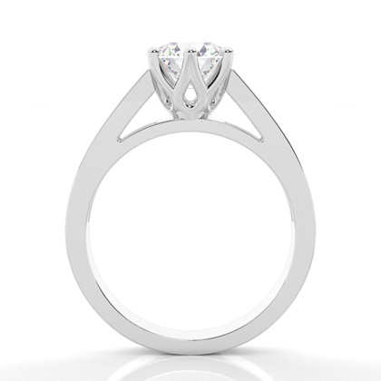 6 Prong Setting Large Side Stone Engagement Ring