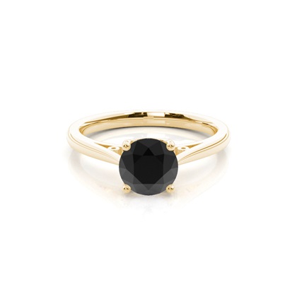 Gelbgold Schwarze Diamanten Verlobungsringe