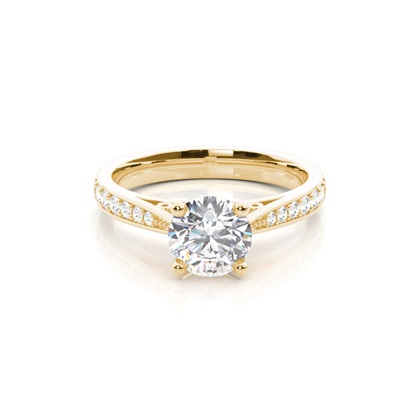 Yellow Gold Side Stone Diamond Engagement Rings