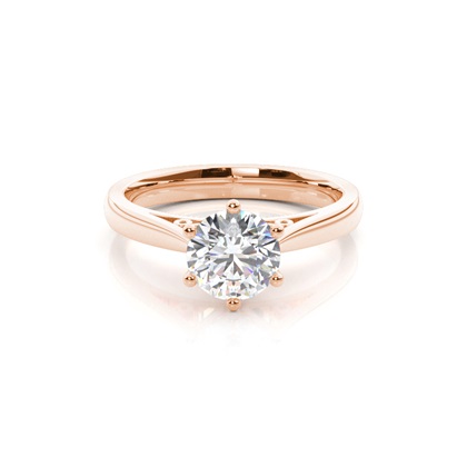 Rose Gold Solitaire Diamond Rings