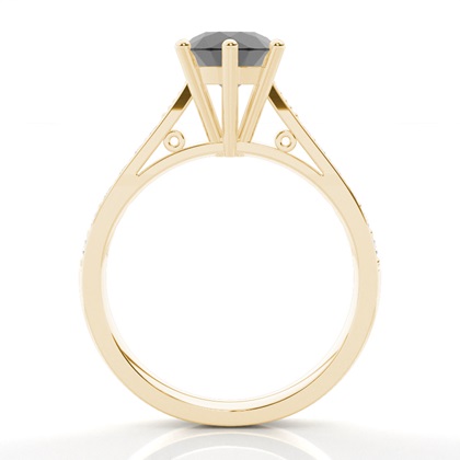 Yellow Gold Black Diamond Engagement Rings