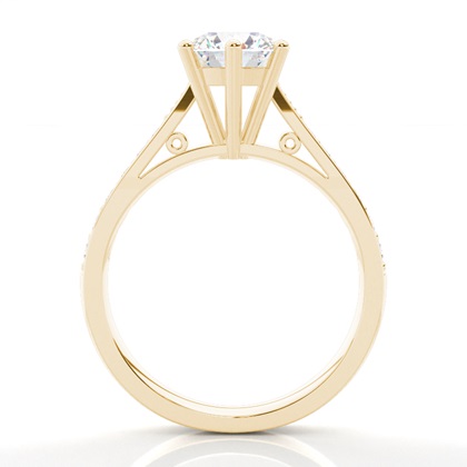 Yellow Gold Side Stone Diamond Engagement Rings