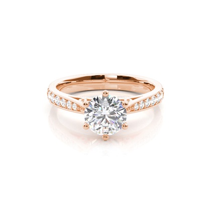 Rose Gold Side Stone Diamond Rings