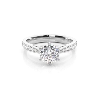 White Gold Side Stone Diamond Rings