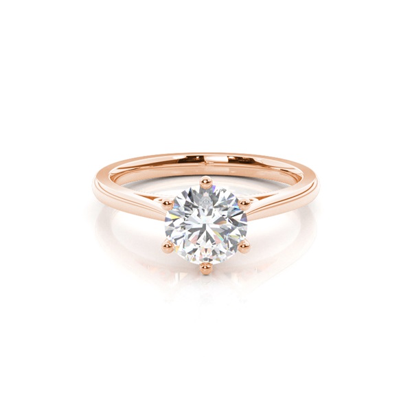 6 Prong Setting Thin Engagement Ring