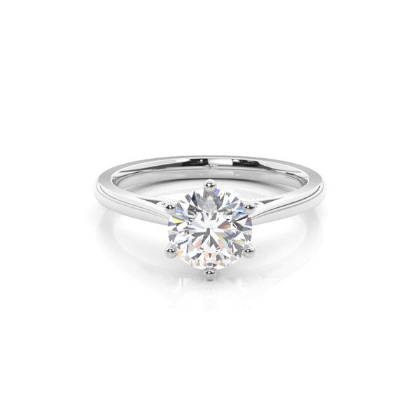 6 Prong Setting Thin Engagement Ring