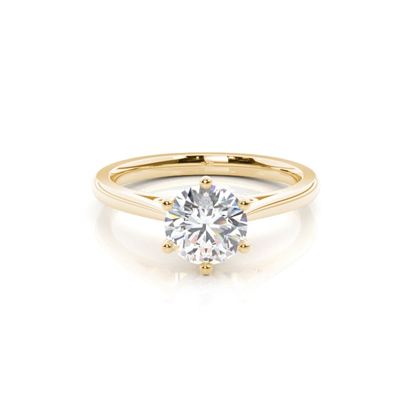 6 Prong Setting Thin Engagement Ring