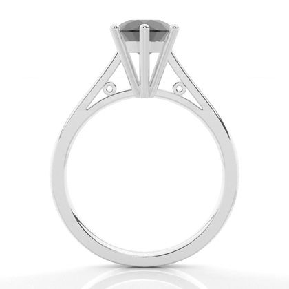6 Prong Setting Thin Engagement Black Diamond Ring