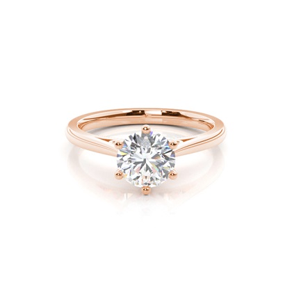 Rose Gold Solitaire Diamond Rings