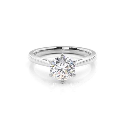 6 Prong Setting Thin Engagement Ring