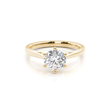 Yellow Gold Solitaire Diamond Rings 