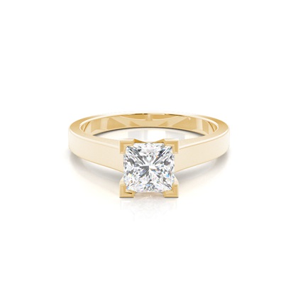 Yellow Gold Solitaire Diamond Rings 