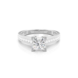 4 Prong Setting Medium Side Stone Engagement Ring
